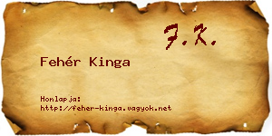 Fehér Kinga névjegykártya
